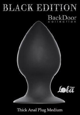Чёрная анальная пробка Thick Anal Plug Medium - 9,5 см. 