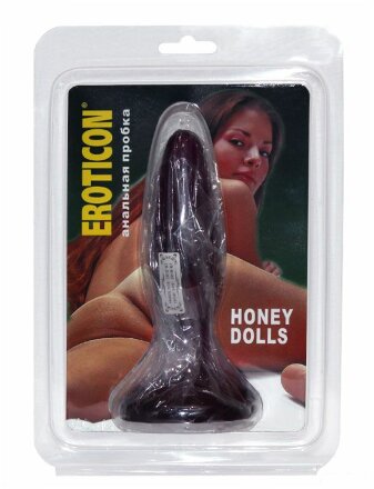 Фиолетовая анальная пробка HONEY DOLLS - 16 см. 
