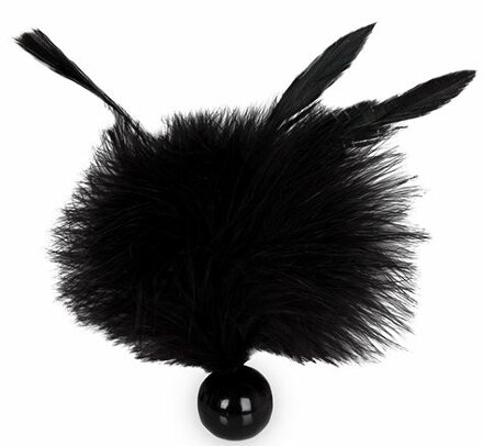 Черная метелка с круглой ручкой FEATHER TICKLER 