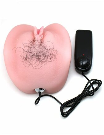 Телесный вибромастурбатор VIRTUAL LOVE с двумя рабочими отверстиями 