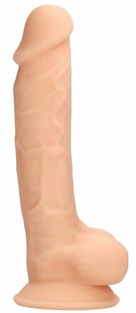Телесный фаллоимитатор Silicone Dildo With Balls - 17,8 см. 