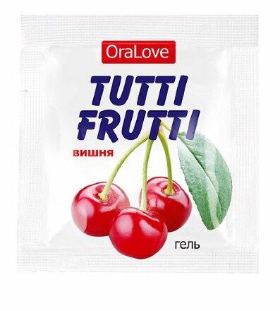 Пробник гель-смазки Tutti-frutti с вишнёвым вкусом - 4 гр. 