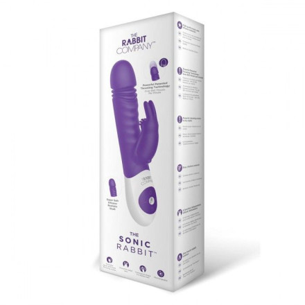 Фиолетовый вибратор-кролик The Sonic Rabbit - 22 см. 