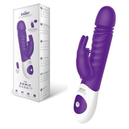 Фиолетовый вибратор-кролик The Sonic Rabbit - 22 см. 