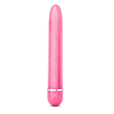 Розовый тонкий классический вибратор Slimline Vibe - 17,8 см. 