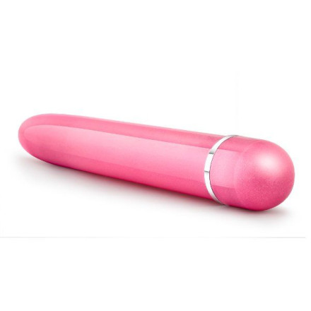 Розовый тонкий классический вибратор Slimline Vibe - 17,8 см. 