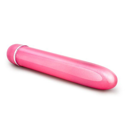 Розовый тонкий классический вибратор Slimline Vibe - 17,8 см. 