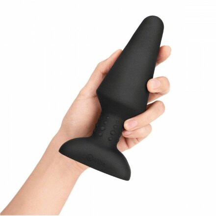 Большая чёрная вибропробка Rimming Plug XL - 16 см. 