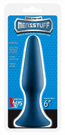 Синяя анальная пробка METAL BALL BUTT PLUG - 15 см. 