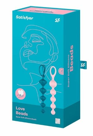 Набор из 2 цветных анальных цепочек Satisfyer Beads 