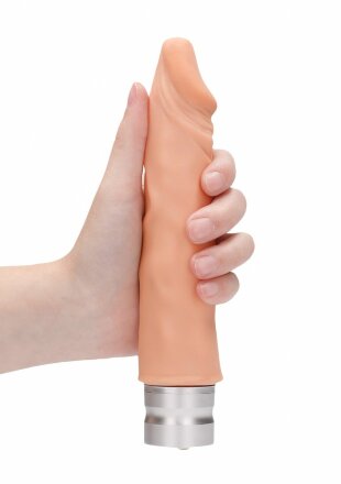 Телесный вибратор-реалистик Vibrating Dildo - 19,5 см. 