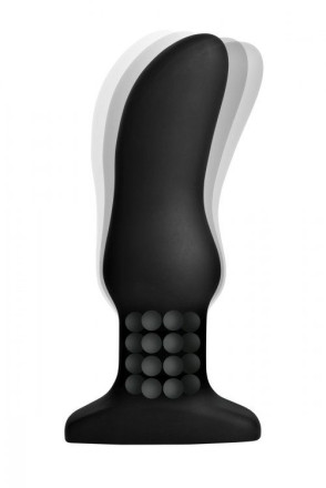 Черная вибропробка Model M Curved Rimming Plug with Remote - 15 см. 
