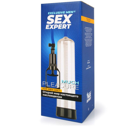 Прозрачная вакуумная помпа Sex Expert со шкалой 