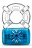 Синее эрекционное виброкольцо Pleaser Rechargeable C-Ring 
