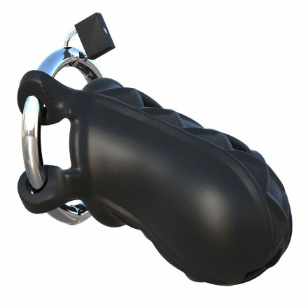 Черный замок верности Extreme Silicone Cock Blocker 