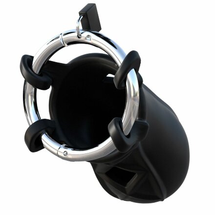 Черный замок верности Extreme Silicone Cock Blocker 
