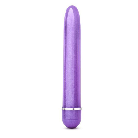 Фиолетовый тонкий классический вибратор Slimline Vibe - 17,8 см. 