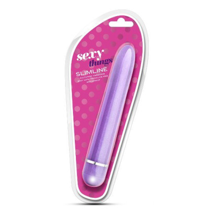 Фиолетовый тонкий классический вибратор Slimline Vibe - 17,8 см. 