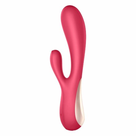 Красный вибратор-кролик Satisfyer Mono Flex с управлением через приложение - 20,4 см. 