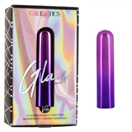 Фиолетовый гладкий мини-вибромассажер Glam Vibe - 9 см. 