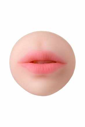 Телесный двусторонний мастурбатор Pretty Mouth - ротик и вагина  