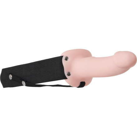 Полый поясной фаллоимитатор FlexSkin Hollow Strap-On - 15,2 см. 
