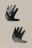 Чёрные пэстисы Hands в форме ладошек с пайетками 