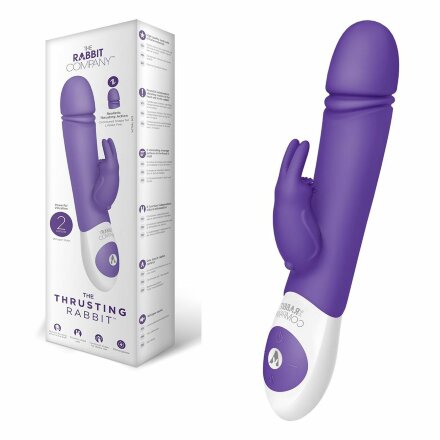 Фиолетовый вибратор с функцией толкания Thrusting Rabbit 