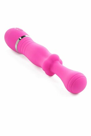 Розовый вибромассажёр с вращающейся головкой THE CHARLOTTE ROSE PINK INTERNAL ROTATION - 23 см. 