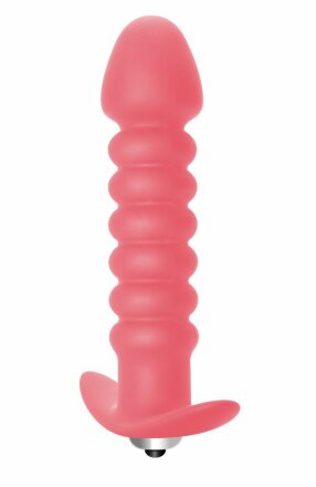 Розовая анальная вибропробка Twisted Anal Plug - 13 см. 