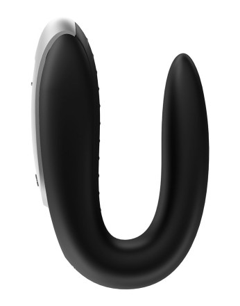 Чёрный вибромассажёр для пар Satisfyer Double Fun 