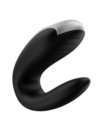 Чёрный вибромассажёр для пар Satisfyer Double Fun 