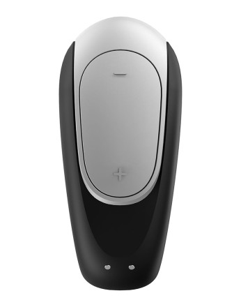 Чёрный вибромассажёр для пар Satisfyer Double Fun 