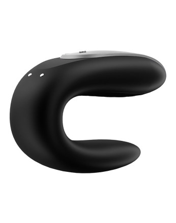 Чёрный вибромассажёр для пар Satisfyer Double Fun 