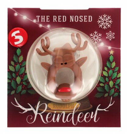 Коричневое эрекционное виброкольцо The Red Nosed с рожками 