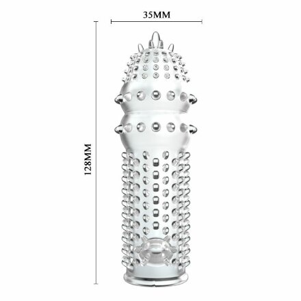 Закрытая прозрачная насадка Crystal sleeve - 12,8 см. 