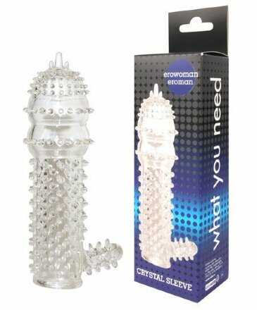 Закрытая прозрачная насадка Crystal sleeve - 12,8 см. 