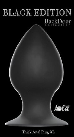 Чёрная анальная пробка Thick Anal Plug XL - 13 см. 
