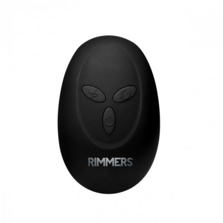Черная анальная пробка Slim R Smooth Rimming Plug with Remote - 14 см. 