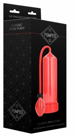Красная ручная вакуумная помпа для мужчин Classic Penis Pump 