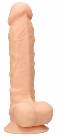 Телесный фаллоимитатор Silicone Dildo With Balls - 22,8 см. 