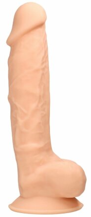 Телесный фаллоимитатор Silicone Dildo With Balls - 22,8 см. 