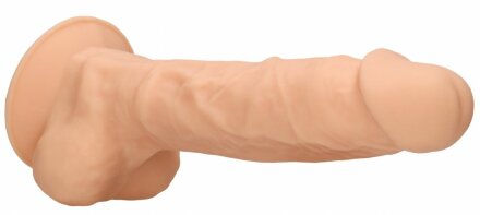 Телесный фаллоимитатор Silicone Dildo With Balls - 22,8 см. 