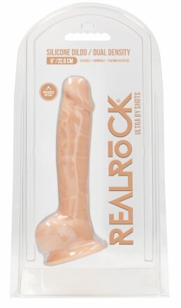 Телесный фаллоимитатор Silicone Dildo With Balls - 22,8 см. 