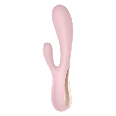 Розовый вибратор-кролик Satisfyer Mono Flex с управлением через приложение - 20,4 см. 