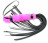 Плеть из лака с розовым мехом BDSM Light - 43 см. 