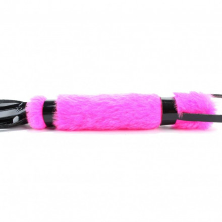Плеть из лака с розовым мехом BDSM Light - 43 см. 