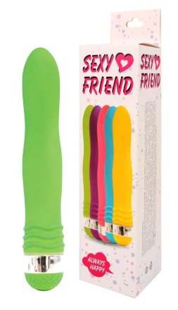 Салатовый эргономичный вибратор Sexy Friend - 17,5 см. 