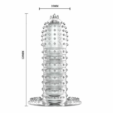 Закрытая прозрачная насадка Crystal sleeve - 12 см. 