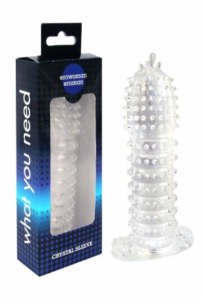 Закрытая прозрачная насадка Crystal sleeve - 12 см. 